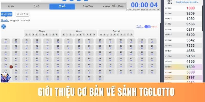 Giới thiệu cơ bản về sảnh TGGLOTTO